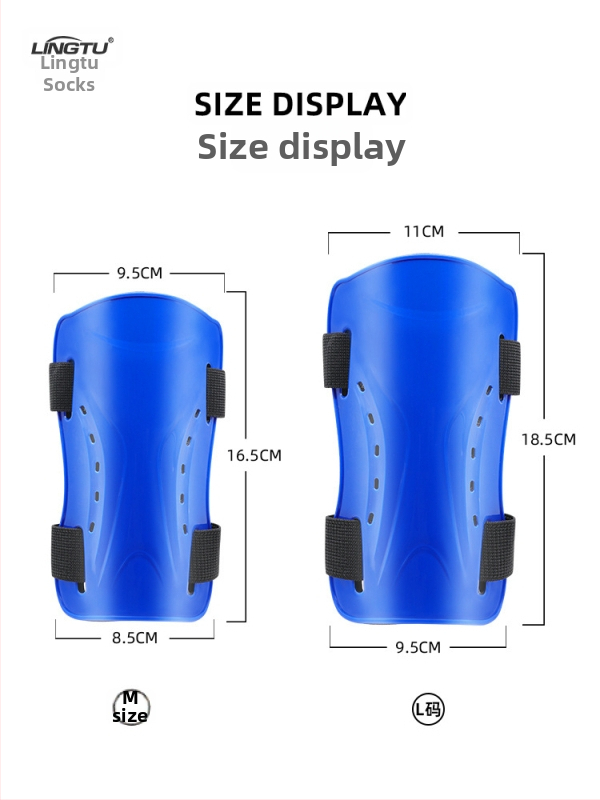 Futbolo blauzdos apsauga su plastiko korpusu, dviguba Velcro juosta