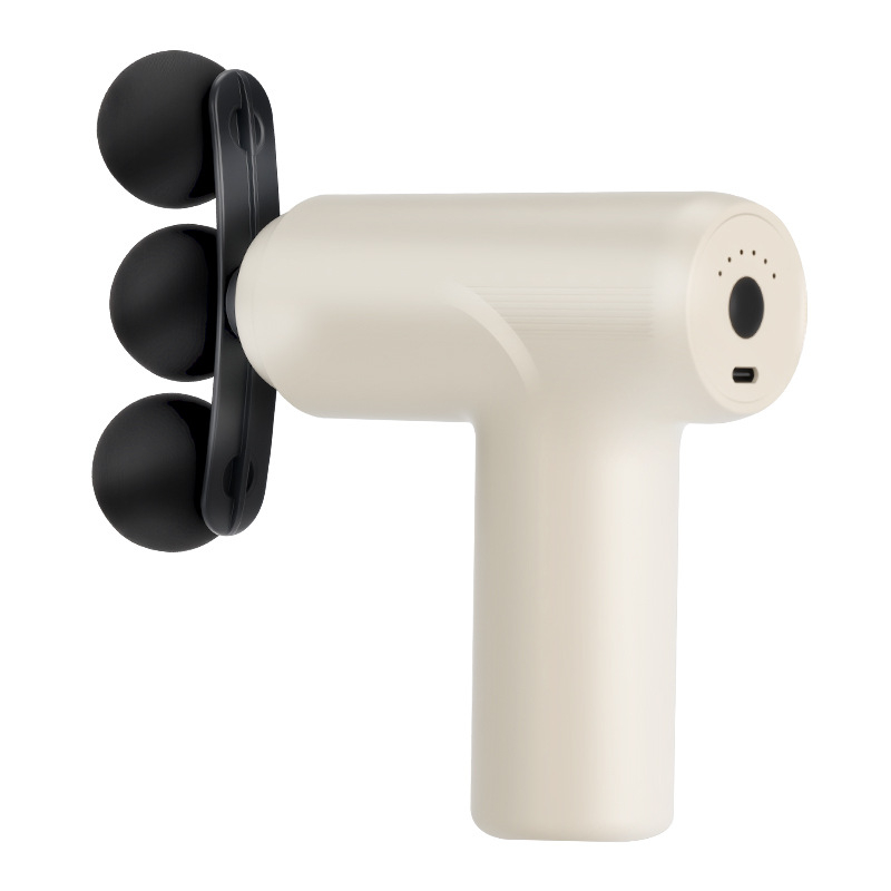 Mini masážna pištoľ na fasciu s 5 hlavami, kefový motor, viacúrovňové nastavenie, 5 rýchlostí, vstavaná batéria 1000–1200 mAh, hluk 46–70 dB