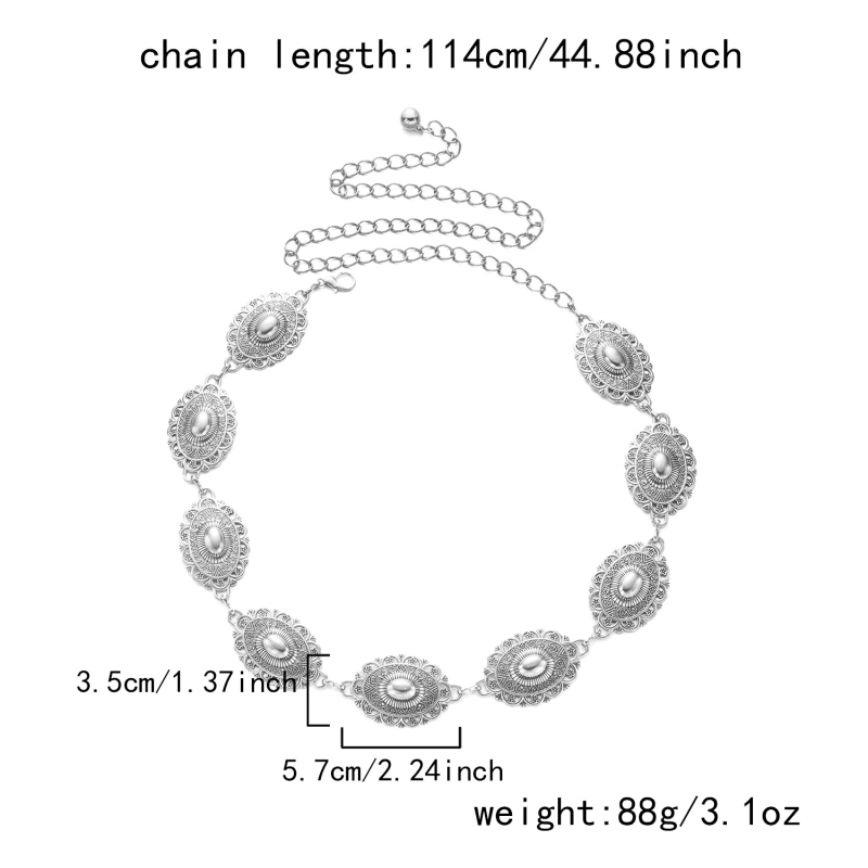 Moterų juosmens grandinė, lydinys, ilgis 125 cm arba 115 cm, bohemiškas stilius, leidimas 2025 m. ruduo