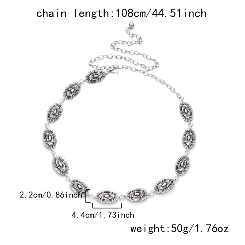 Moterų juosmens grandinė, lydinys, ilgis 125 cm arba 115 cm, bohemiškas stilius, leidimas 2025 m. ruduo