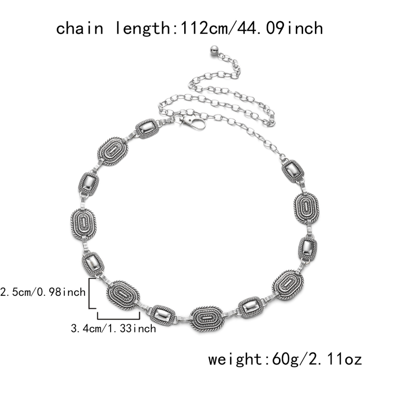 Moterų juosmens grandinė, lydinys, ilgis 125 cm arba 115 cm, bohemiškas stilius, leidimas 2025 m. ruduo