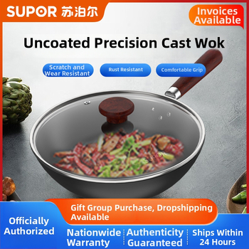 Wok išvalyto geležies be dangos, model VC32BH01, vieno dugno, tinka dujinėms viryklėms