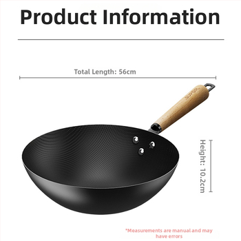 Wok išvalyto geležies be dangos, model VC32BH01, vieno dugno, tinka dujinėms viryklėms