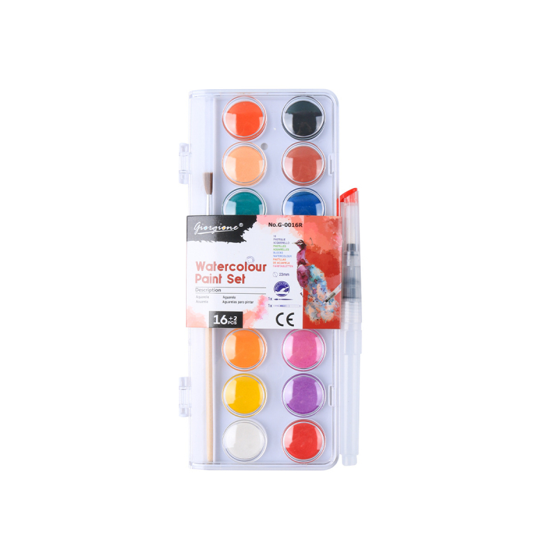 Giorgione kõva vesivärvi värvide komplekt, pulbrilised plaadid, karbis, 12–48 värvi, vesivärvidega maalimiseks.