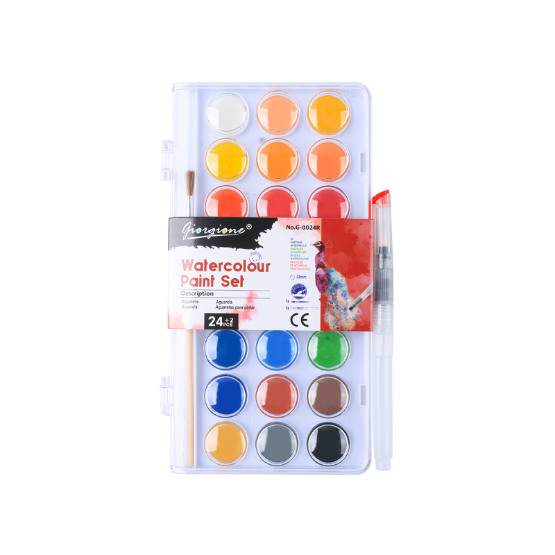 Giorgione kõva vesivärvi värvide komplekt, pulbrilised plaadid, karbis, 12–48 värvi, vesivärvidega maalimiseks.