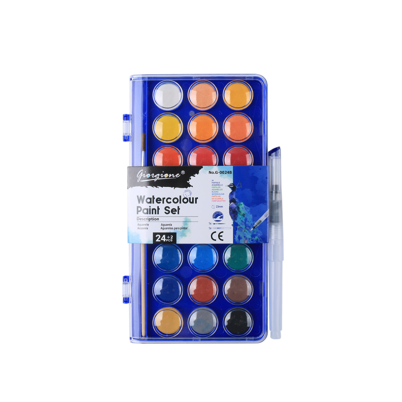 Giorgione kõva vesivärvi värvide komplekt, pulbrilised plaadid, karbis, 12–48 värvi, vesivärvidega maalimiseks.