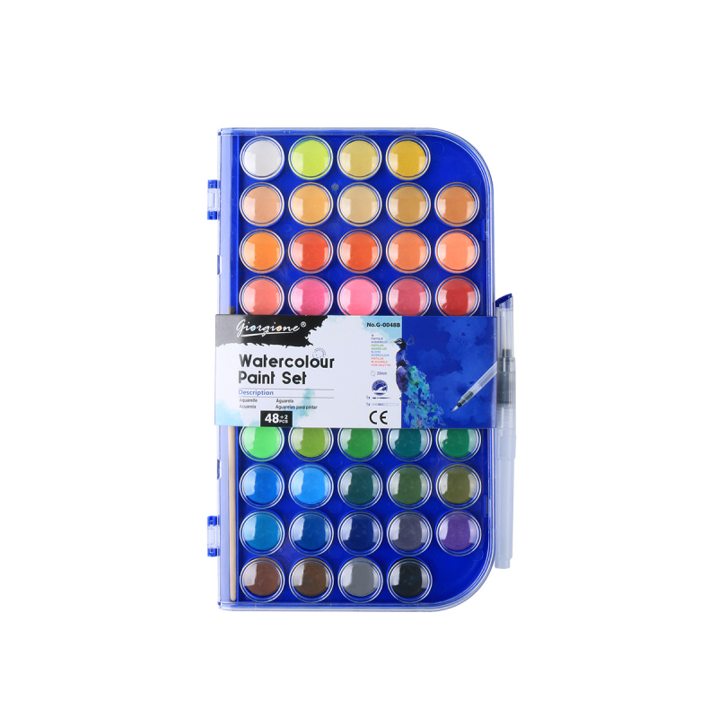 Giorgione kõva vesivärvi värvide komplekt, pulbrilised plaadid, karbis, 12–48 värvi, vesivärvidega maalimiseks.