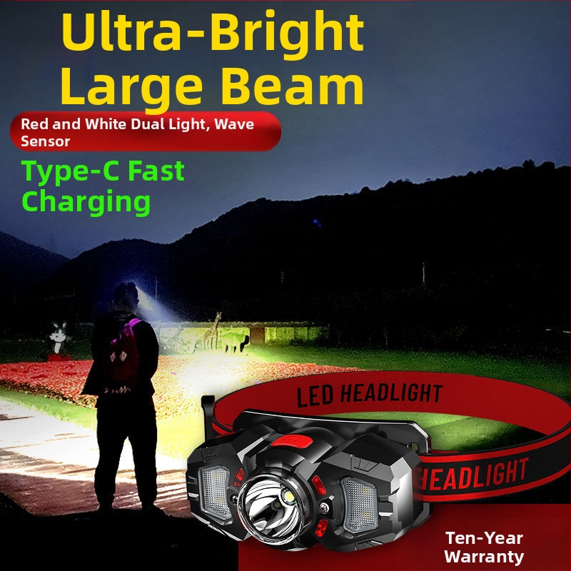 Hengnuo LED galvos žibintas, įkraunamas, 1200 mAh, 3,5 V, spindulio nuotolis 200-500 m