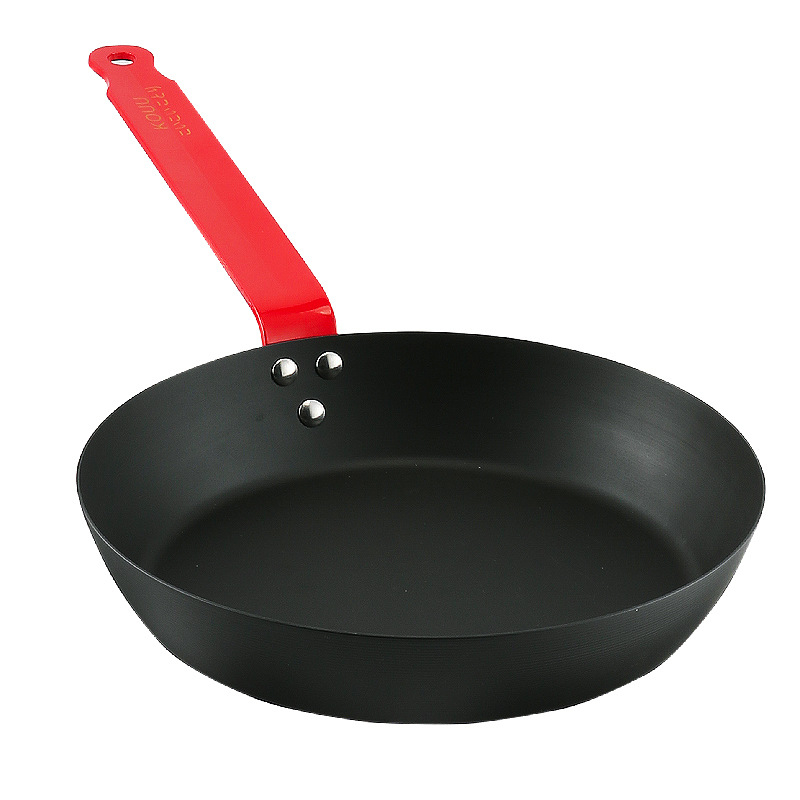 Tava za prženje bez premaza od rafiniranog željeza, jednoslojno dno, dubina 5 cm, univerzalna kompatibilnost s plinskim i indukcijskim pločama, model ZBX-TGJG, težina 1,4 kg