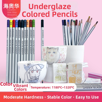 Thiaoohua zemglazūras krāsu zīmulis keramiskajai gleznošanai, viens komplekts; Materiāls: zemglazūras krāsa; Produkta kods: Underglaze colored pencil (single); Lietošana: keramiskā gleznošana