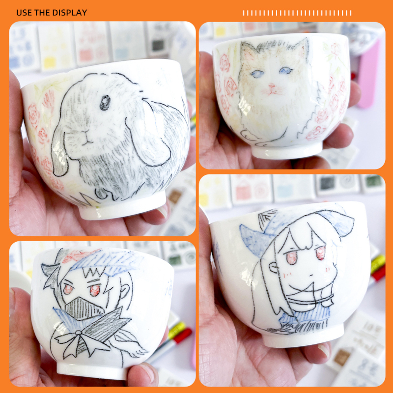 Thiaoohua zemglazūras krāsu zīmulis keramiskajai gleznošanai, viens komplekts; Materiāls: zemglazūras krāsa; Produkta kods: Underglaze colored pencil (single); Lietošana: keramiskā gleznošana