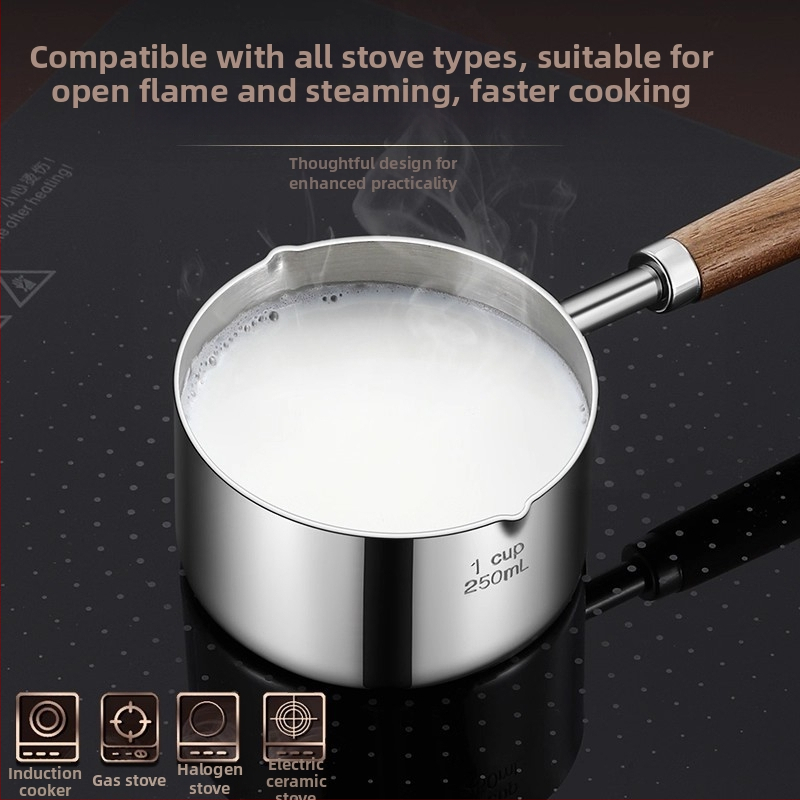 304 nerūdijančio plieno aliejinė keptuvė, plokščią dugną, be dangos, 3,5 cm gylio, skirta įkaitinti aliejų ir skoninti