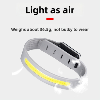 Riešo žibintas bėgimui ir dviračių sportui — atsparus vandeniui, mini, COB 5W, 650mAh, rankinis įkrovimas