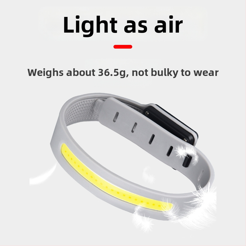 Riešo žibintas bėgimui ir dviračių sportui — atsparus vandeniui, mini, COB 5W, 650mAh, rankinis įkrovimas