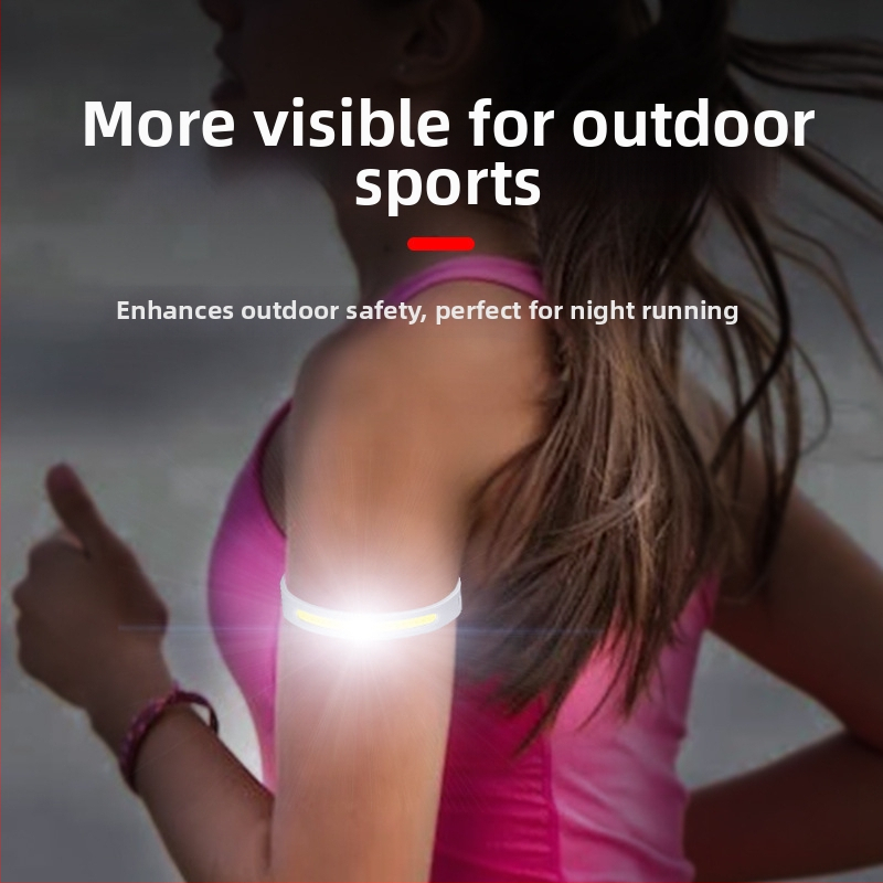 Riešo žibintas bėgimui ir dviračių sportui — atsparus vandeniui, mini, COB 5W, 650mAh, rankinis įkrovimas