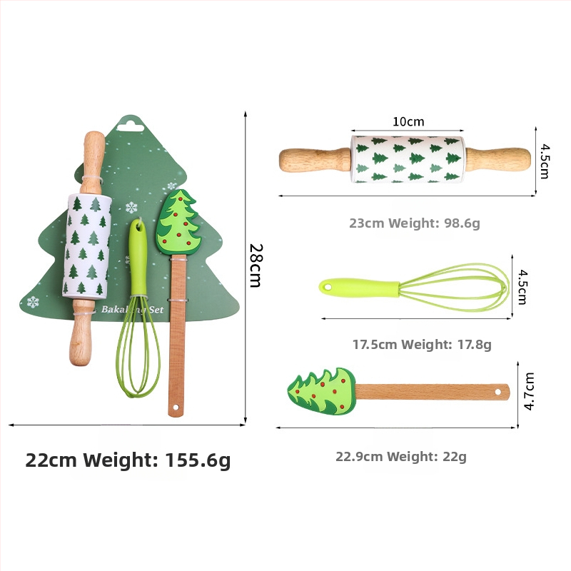 Namų kepimo rinkinys: tešlos rulonėlis, silikoninė mentele ir kiaušinių plakiklis; medžiaga silikonas; neįprastas formos; kepimui