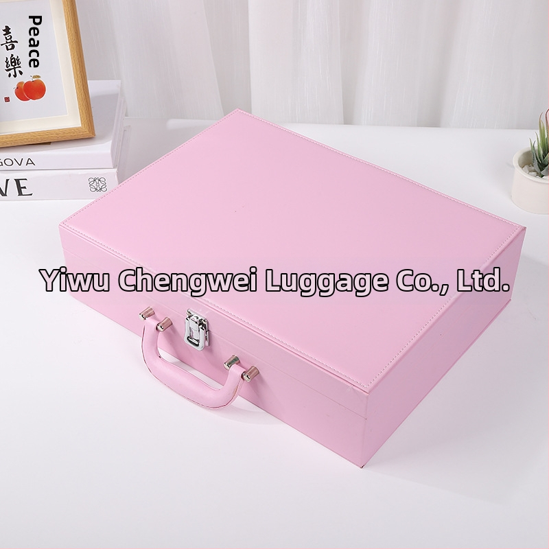 Кутия за маджонг с подаръчна опаковка, PU + дъска с плътност, кутия за съхранение на чипове, опаковка за продажба, допуск 0,5 см