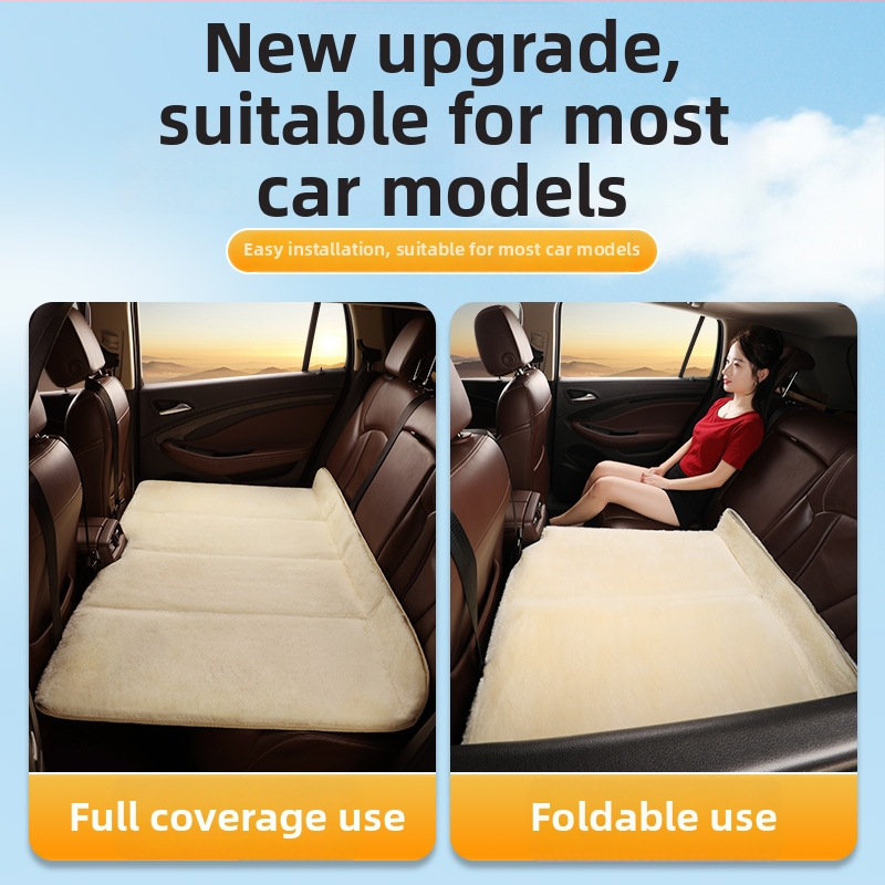 Automobiļa aizmugurējā gulammatracis ar vilnas apdari, saliekams bērnu ceļojumu matracis, bez piepumpēšanas