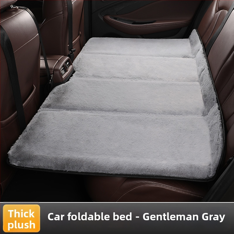 Automobilio galinės sėdynės miego kilimėlis su fleece danga, sulankstomas vaikiškas kelioninis čiužinys, be pripūtimo