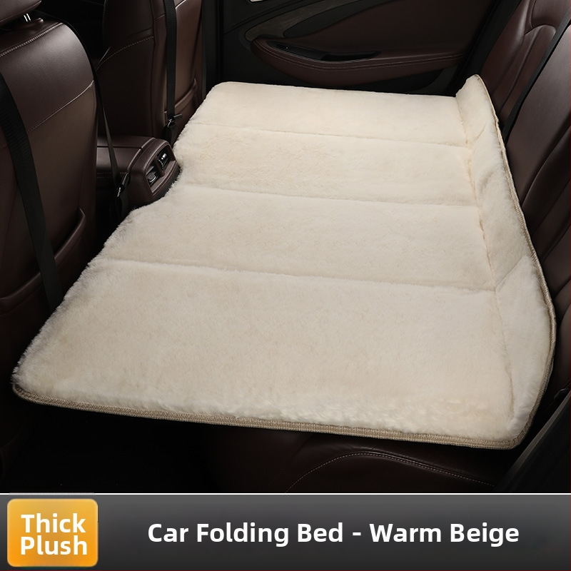Automobilio galinės sėdynės miego kilimėlis su fleece danga, sulankstomas vaikiškas kelioninis čiužinys, be pripūtimo