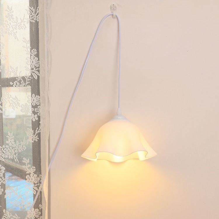 Λάμπα κομοδίνου σε σχήμα λουλουδιού, τροφοδοσία μέσω πρίζας, ακρυλική σκιά, 220V, διακόπτης κουμπί, απαλό περιβαλλοντικό φως, ευφυής έλεγχος συμβατός