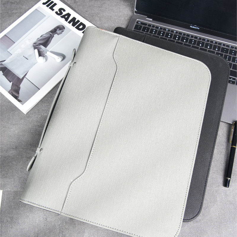 Mapă de piele A4 cu fermoar și clip unic puternic, Model: A4 Folder, Grosime plăcă 1,5 cm, Lățime spate 1,5 cm