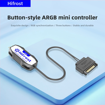 Hifrost SATA1 ARGB valdiklis, 5V3-pin į SATA Adapterinis Kabelis PC — Mini ARGB ventiliatoriaus sinchronizacijos centras, 50 cm, varinis+ABS