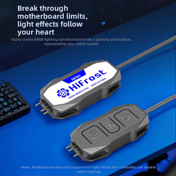 Hifrost SATA1 ARGB valdiklis, 5V3-pin į SATA Adapterinis Kabelis PC — Mini ARGB ventiliatoriaus sinchronizacijos centras, 50 cm, varinis+ABS