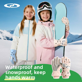 Vaikų slidinėjimo pirštinės: poliesterio audinys, šiltos, unisex, 2–8 metų, džakardo audinys