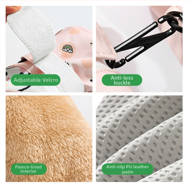 Detské lyžiarske rukavice: polyester, teplé, unisex, pre deti 2–8 rokov, žakardová tkanina