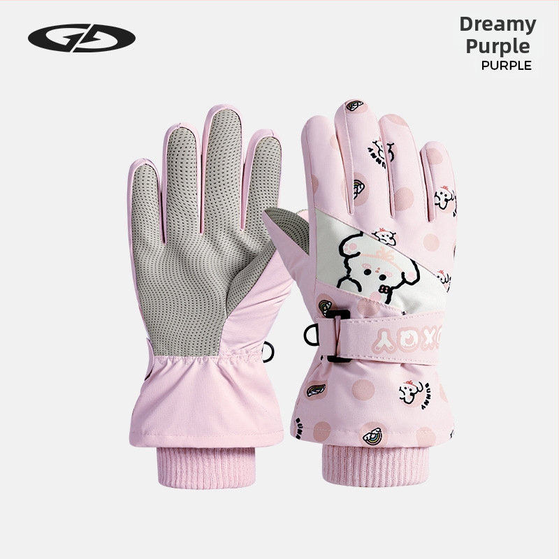 Vaikų slidinėjimo pirštinės: poliesterio audinys, šiltos, unisex, 2–8 metų, džakardo audinys