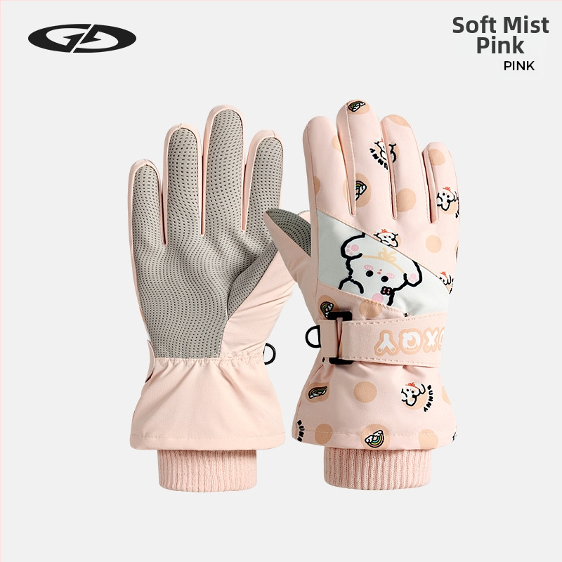 Vaikų slidinėjimo pirštinės: poliesterio audinys, šiltos, unisex, 2–8 metų, džakardo audinys