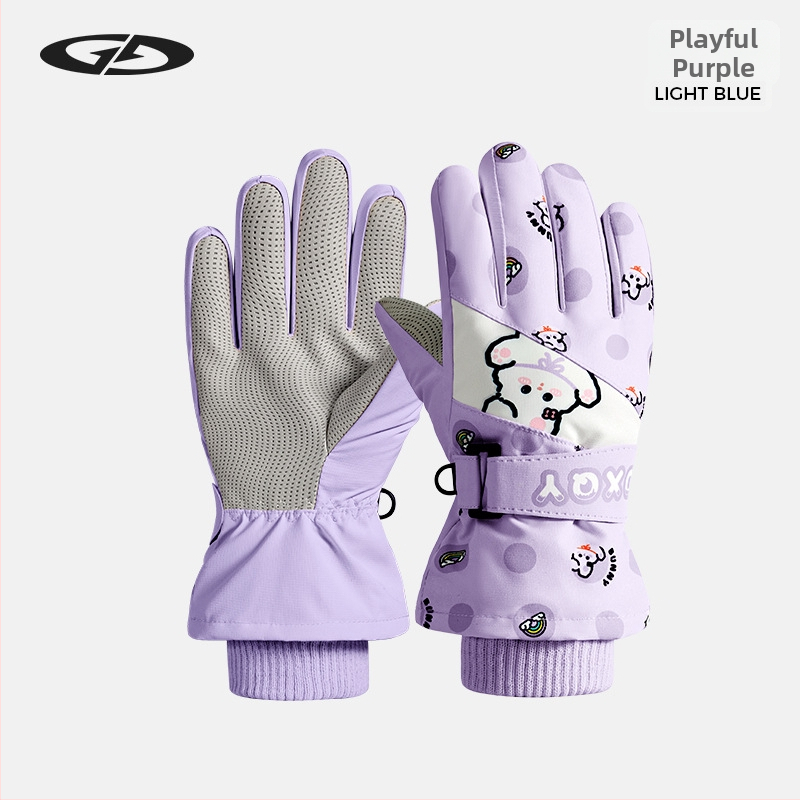 Vaikų slidinėjimo pirštinės: poliesterio audinys, šiltos, unisex, 2–8 metų, džakardo audinys