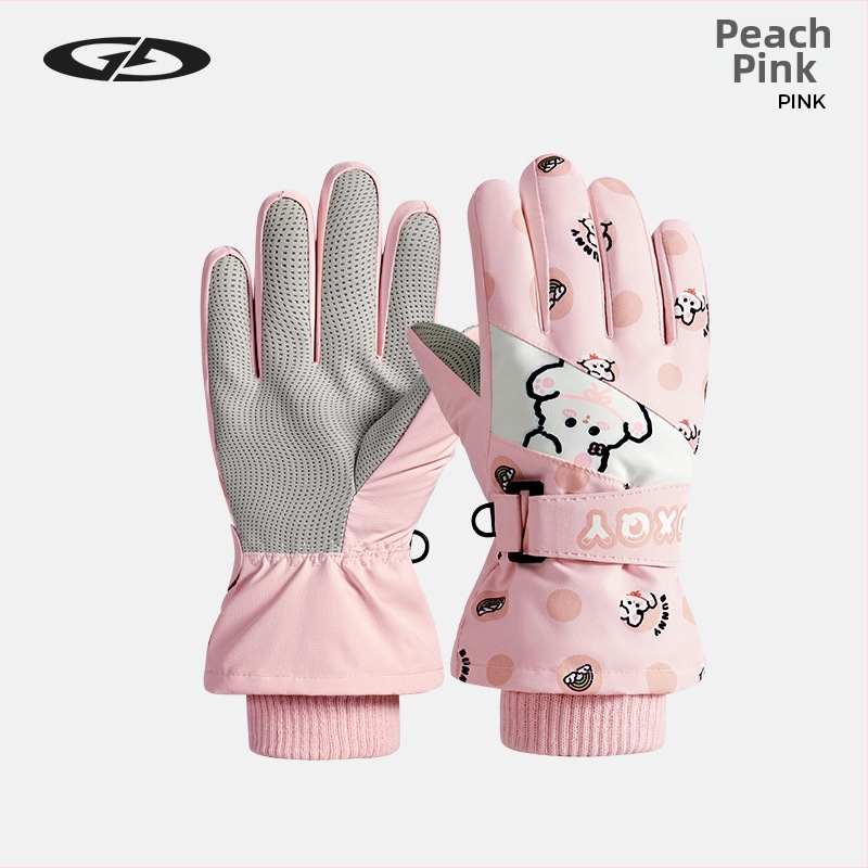 Vaikų slidinėjimo pirštinės: poliesterio audinys, šiltos, unisex, 2–8 metų, džakardo audinys