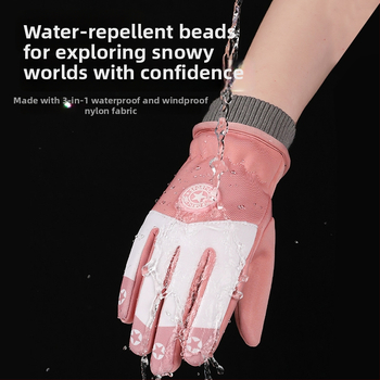 Vaikų slidinėjimo pirštinės, unisex, vėjo atsparios ir atsparios vandeniui, neslystančios, dryžuotas modelis, žiemos ir rudens sezonui, amžius 5–13
