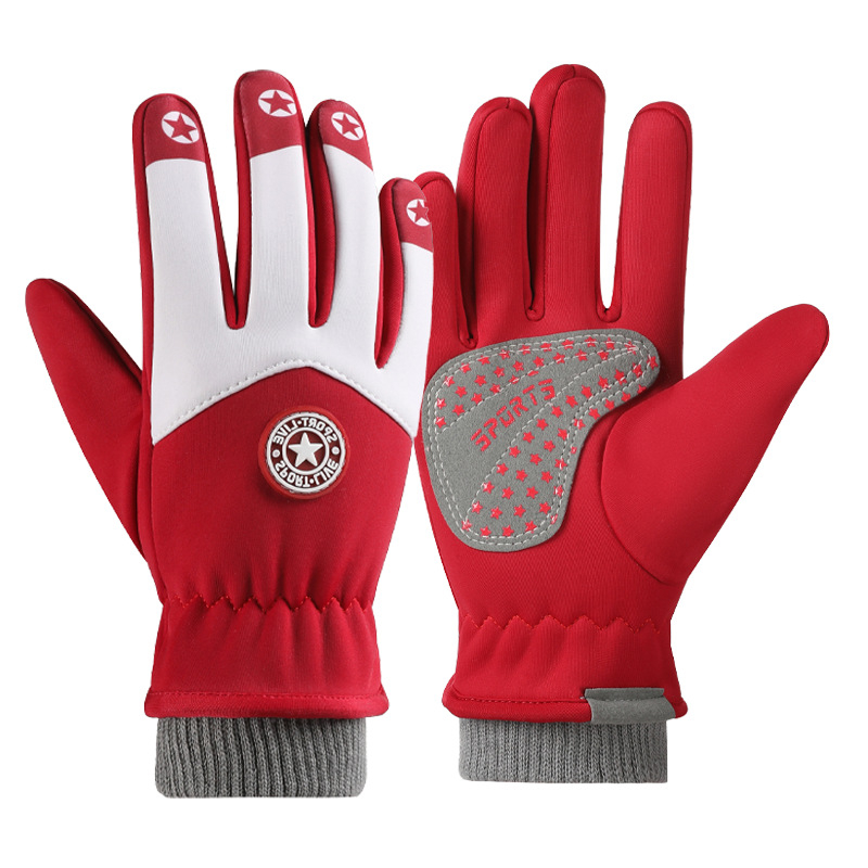 Vaikų slidinėjimo pirštinės, unisex, vėjo atsparios ir atsparios vandeniui, neslystančios, dryžuotas modelis, žiemos ir rudens sezonui, amžius 5–13