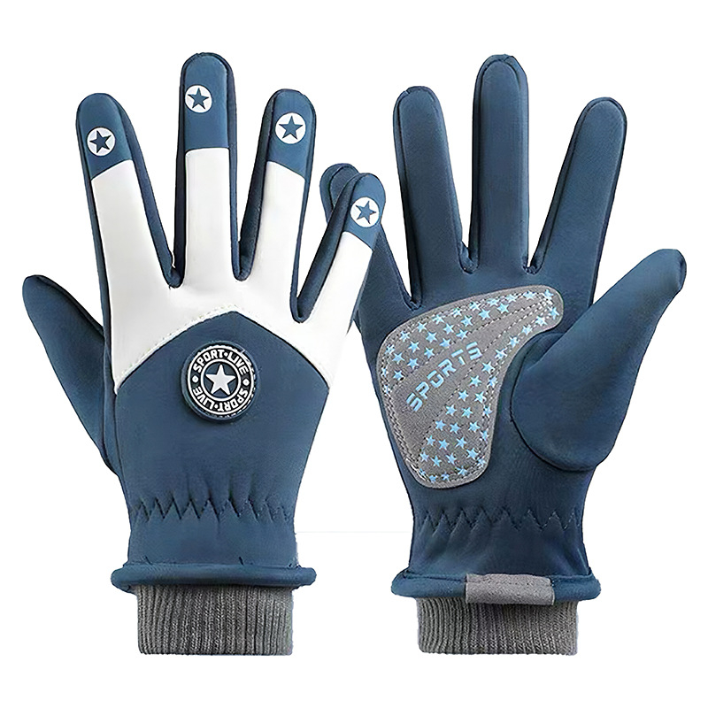 Vaikų slidinėjimo pirštinės, unisex, vėjo atsparios ir atsparios vandeniui, neslystančios, dryžuotas modelis, žiemos ir rudens sezonui, amžius 5–13