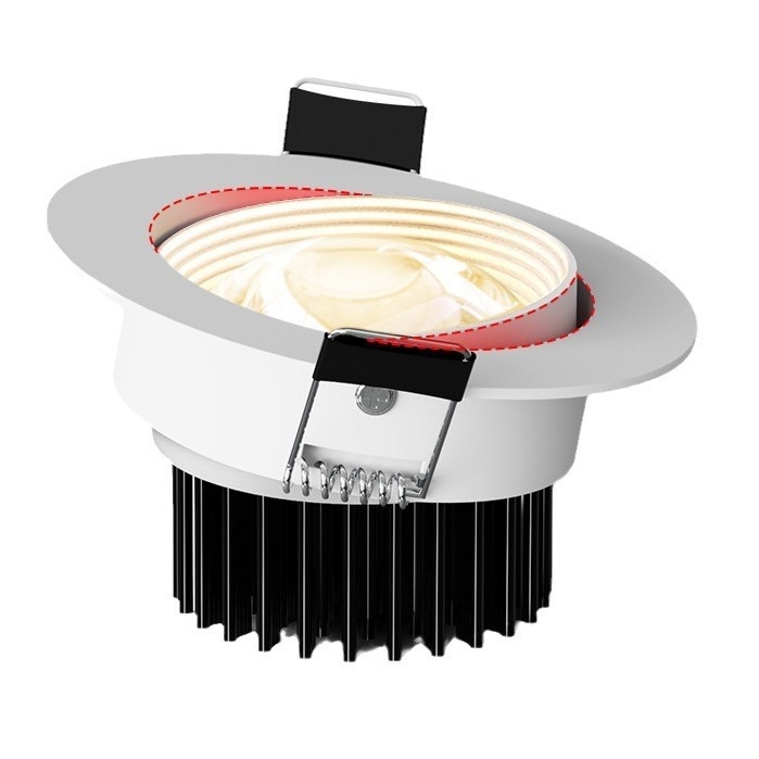 LED вградена кръгла таванна лампа с COB източник, алуминиев корпус, CRI ≥95, 220V, жично управление