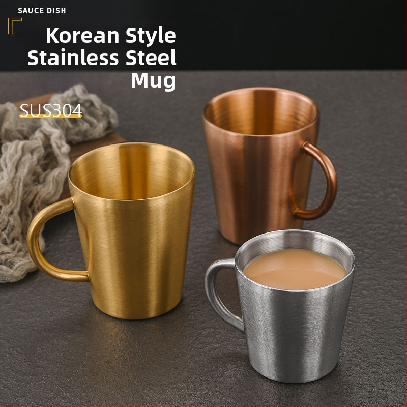 Dvigubo sienelių nerūdijančio plieno puodelis su rankena — didelė talpa, tinkama alui, pienui ir vandeniui, su individualiu logotipu