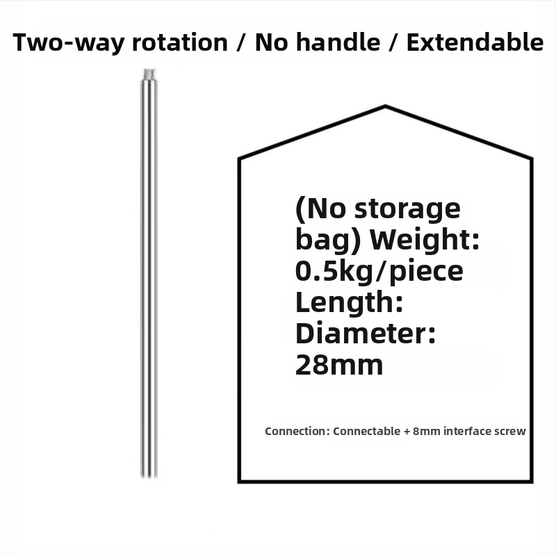 Roostevabast terasest kalastusvõrgu vars, 500 g, üheosaline, mittelaiendatav