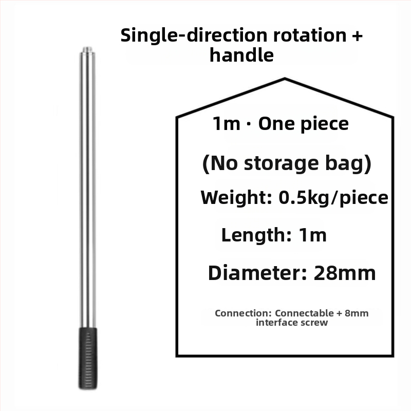 Roostevabast terasest kalastusvõrgu vars, 500 g, üheosaline, mittelaiendatav