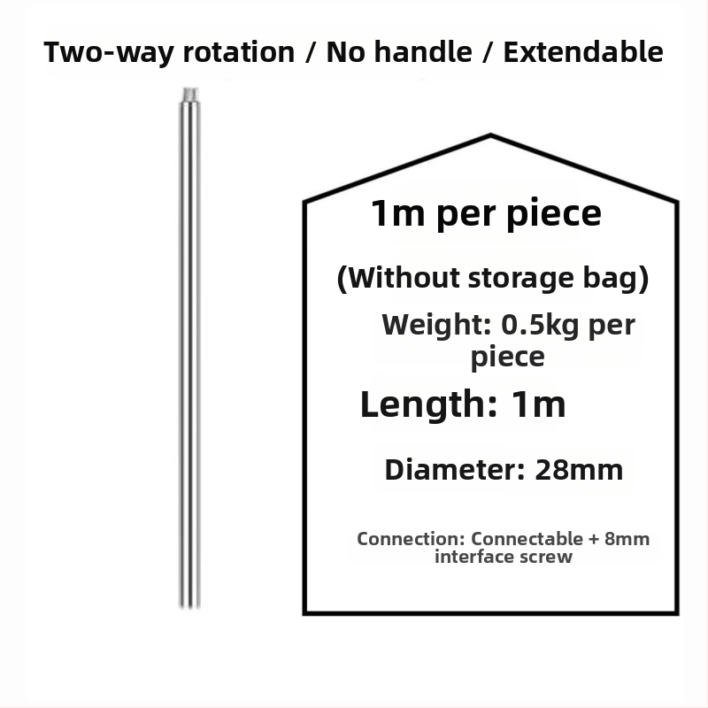 Roostevabast terasest kalastusvõrgu vars, 500 g, üheosaline, mittelaiendatav