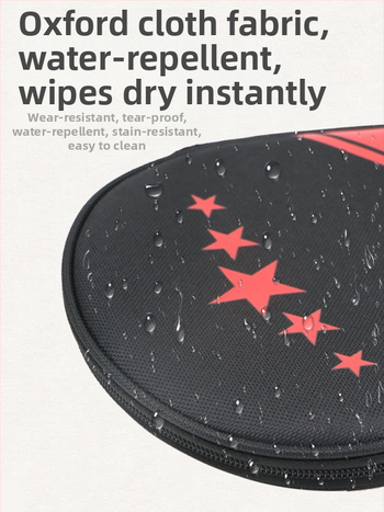 Kūgio formos stalo teniso raketės krepšys, iš Oxford audinio, su logotipo personalizavimo galimybe, tinkamas stalo tenisui ir plunksniniam tenisui
