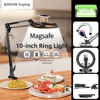 Sklopiva magnetska kružna rasvjeta s ugrađenom baterijom od 5000mAh, 10W, podesiva temperatura boje 2500–9900K, model Xj-36c