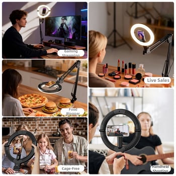 Sklopiva magnetska kružna rasvjeta s ugrađenom baterijom od 5000mAh, 10W, podesiva temperatura boje 2500–9900K, model Xj-36c