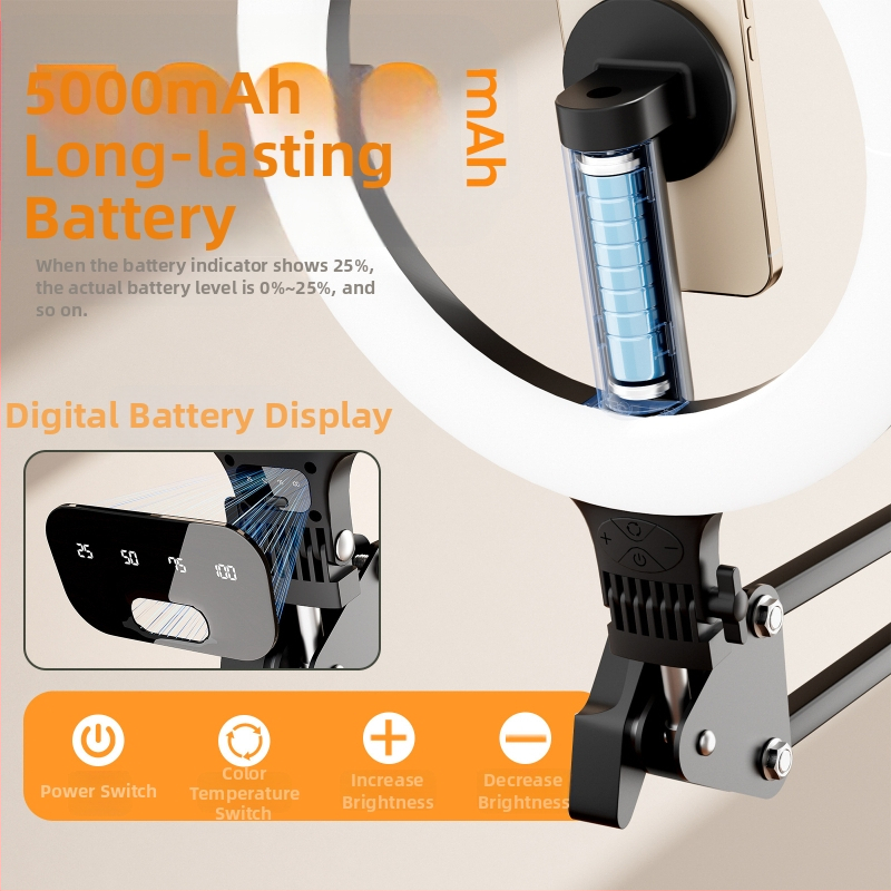 Sklopiva magnetska kružna rasvjeta s ugrađenom baterijom od 5000mAh, 10W, podesiva temperatura boje 2500–9900K, model Xj-36c