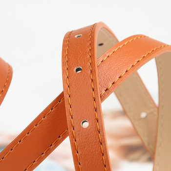 Curea pentru rochie din piele artificială, cataramă din aliaj cu știft, lățime sub 2 cm, stil proaspăt și dulce