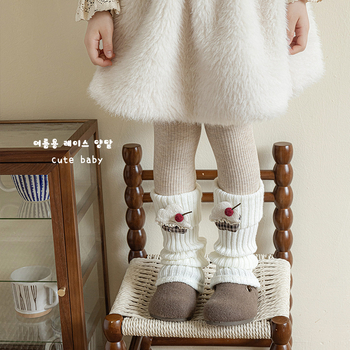 Șosete pentru copii, lungime medie până la gambe, groase, tricotate, din fibră acrilică, uni, pentru 3–8 ani