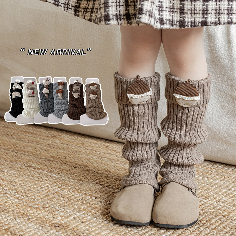 Șosete pentru copii, lungime medie până la gambe, groase, tricotate, din fibră acrilică, uni, pentru 3–8 ani