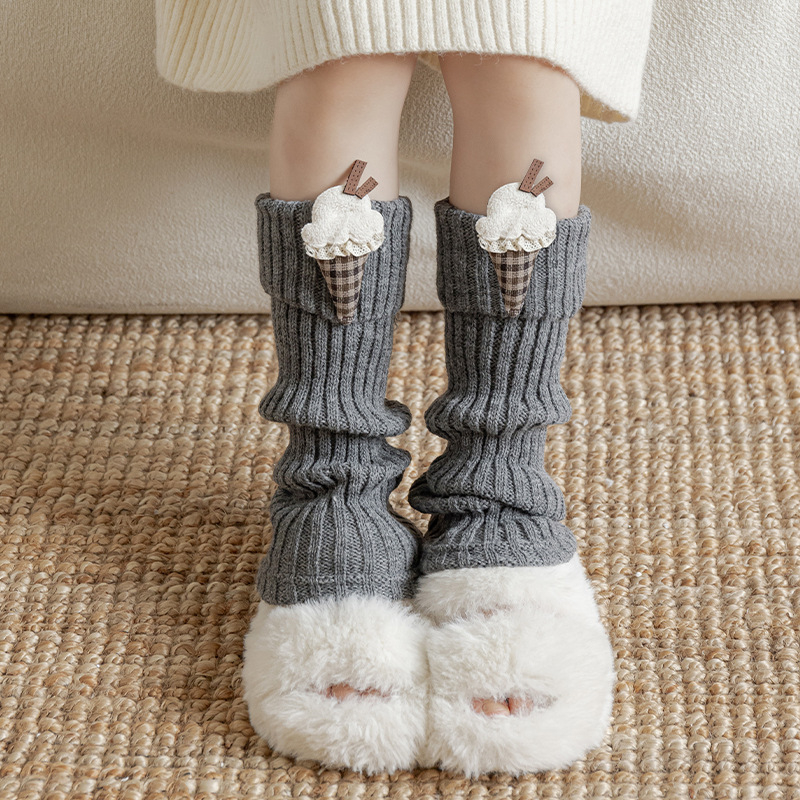 Șosete pentru copii, lungime medie până la gambe, groase, tricotate, din fibră acrilică, uni, pentru 3–8 ani